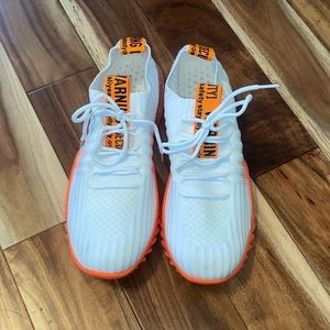 White & Orange Sneakers
